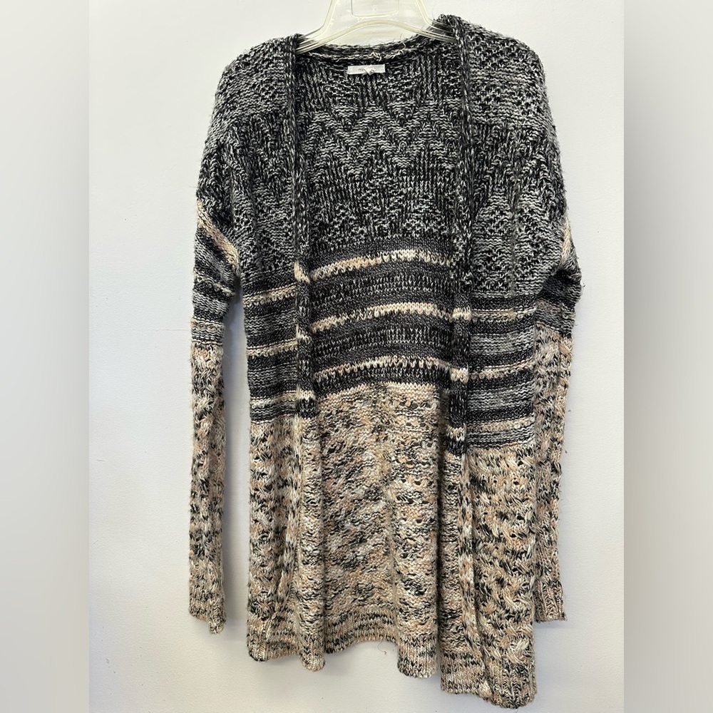 Maurices Black and Cream Cardigan with Nordic Patterns